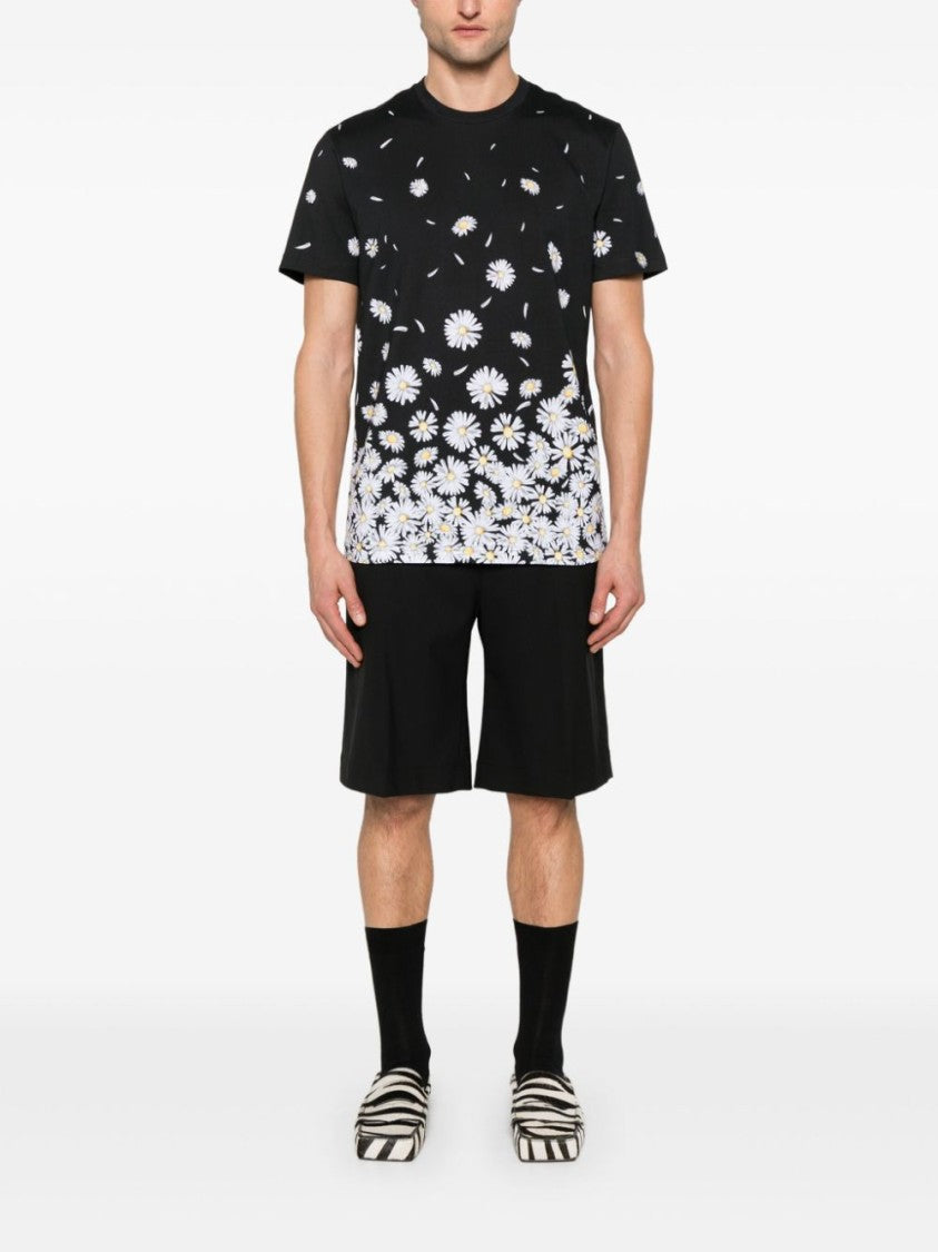 Moschino Black Floral Print Rear Logo T-Shirt