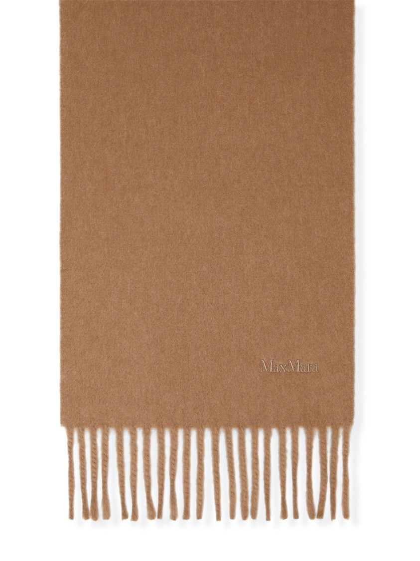Max Mara Soft Camel Scarf With Fringed Ends