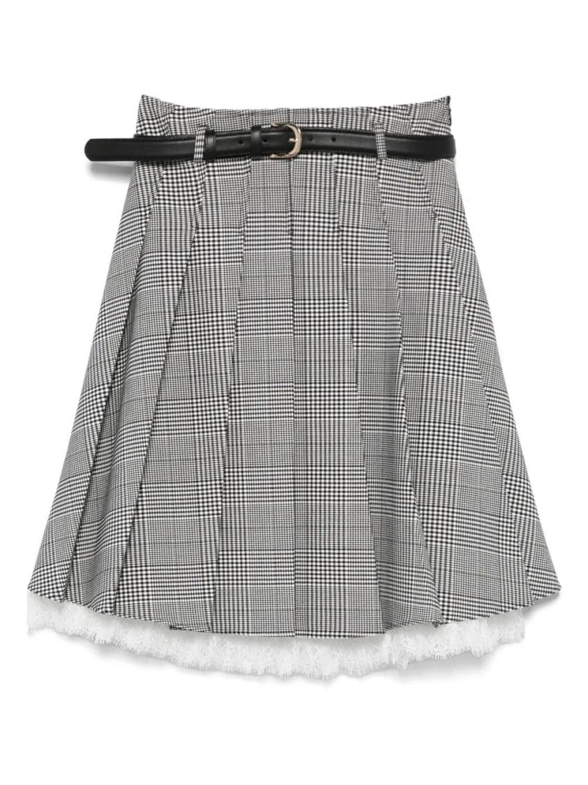 Self-Portrait Prince Of Wales Check Pleated Midi Skirt