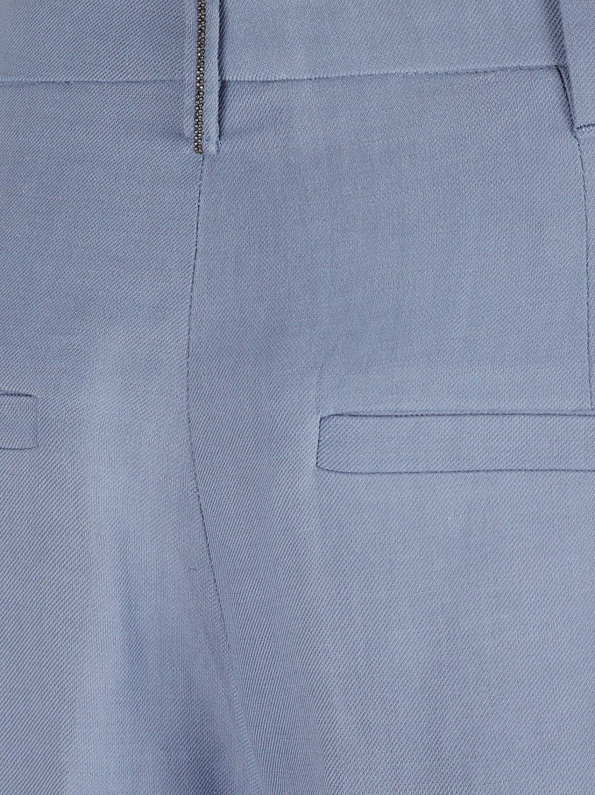 Brunello Cucinelli Tailored Blue Trousers With Straight-Leg Silhouette