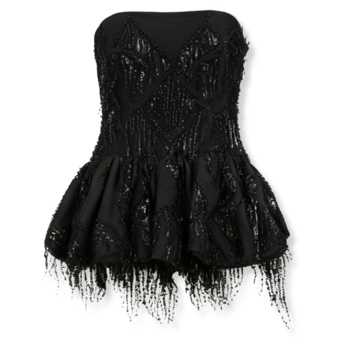 Rotate Sequined Fringe Top