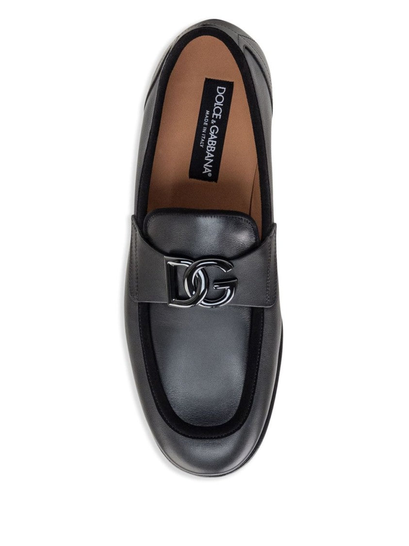 Dolce & Gabbana Pointed Toe Calf Leather Loafers