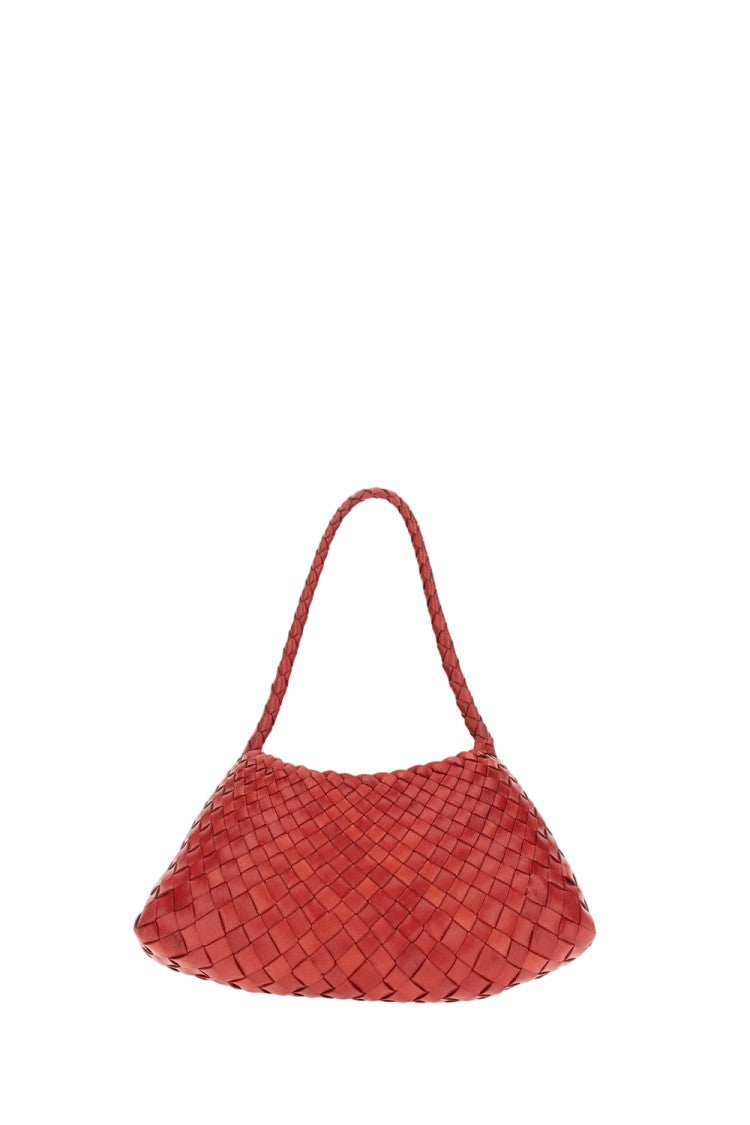 Dragon Diffusion Woven Leather Handbag With Curved Silhouette