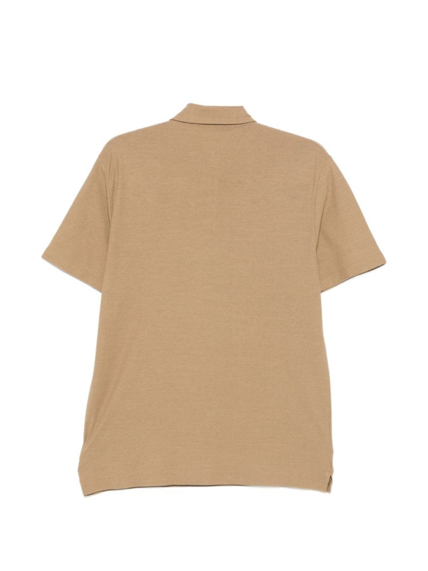 Zanone Short-Sleeved Polo Shirt With Classic Collar And Button Placket