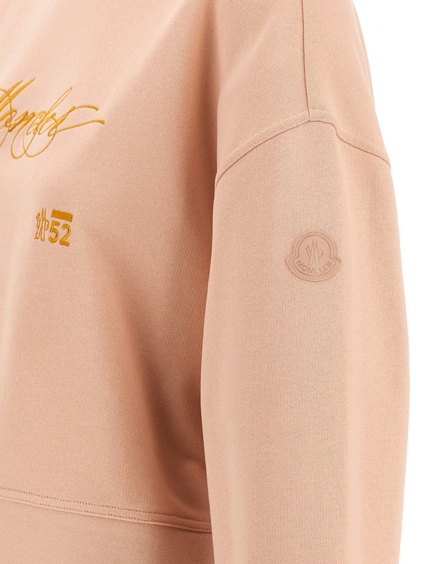 Moncler Cotton Jersey Sweatshirt With Intricate Embroidery