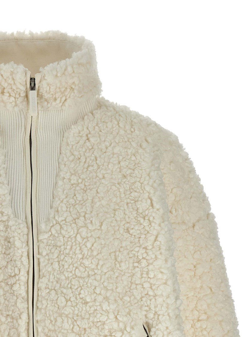 Entire Studios Teddy-Effect Fabric Jacket With Ribbed Knit Details