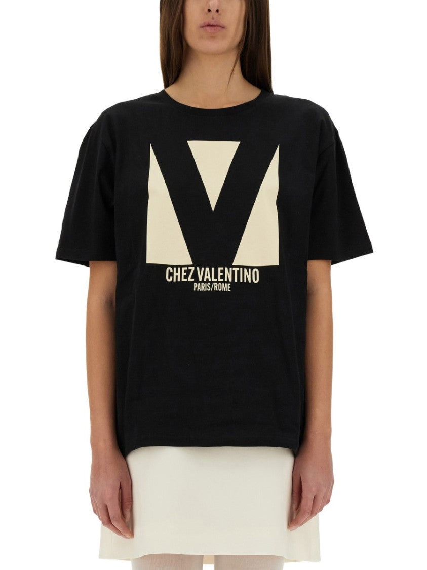 Valentino Black Graphic Print T-Shirt