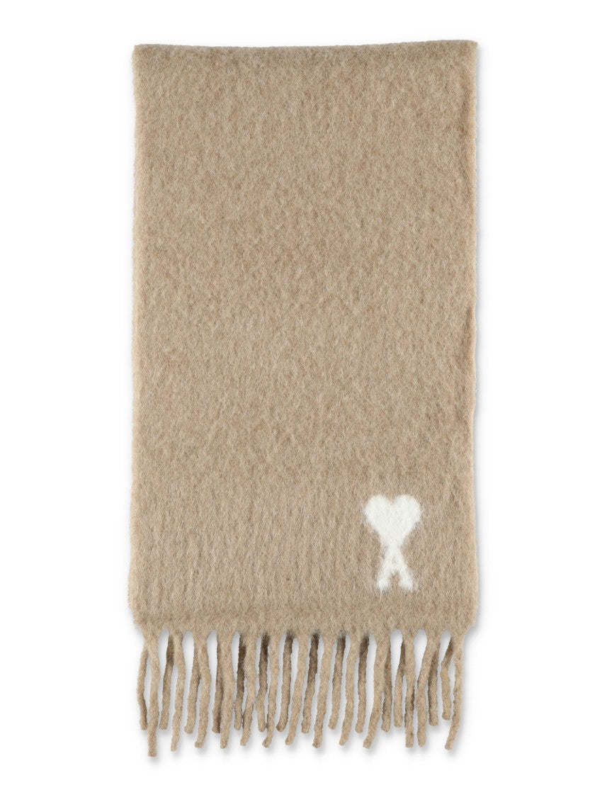 Ami Paris Soft Fringed Alpaca Scarf