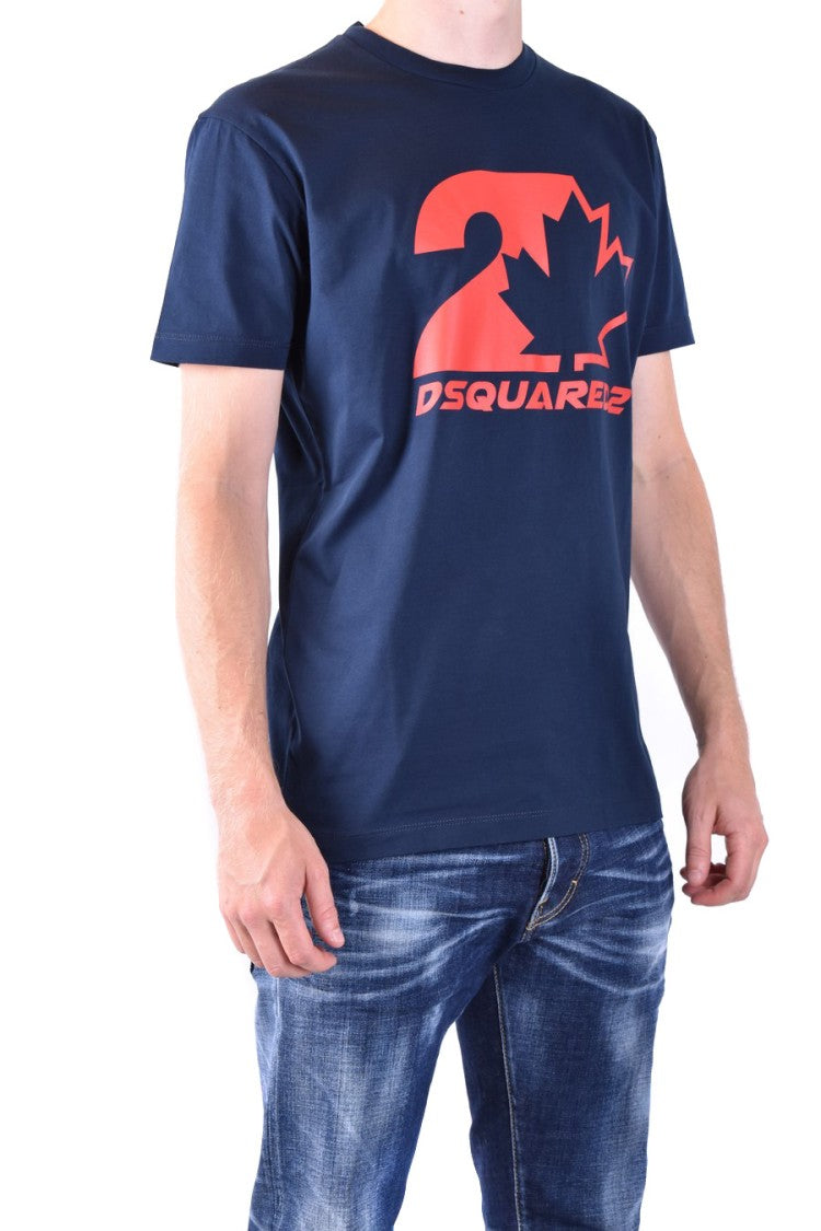 Dsquared2 Blue Cotton Print T-Shirt
