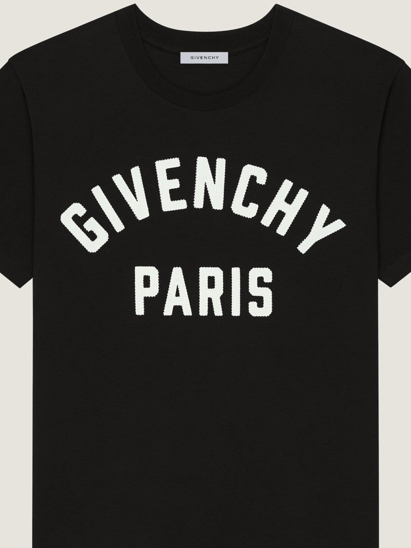 Givenchy Black Regular Fit Embellished Text T-Shirt
