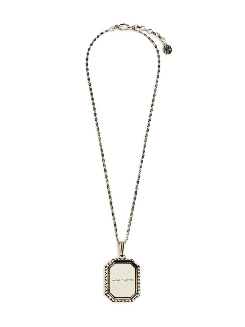 Alexander Mcqueen Plate Medallion Cameo Chain Necklace