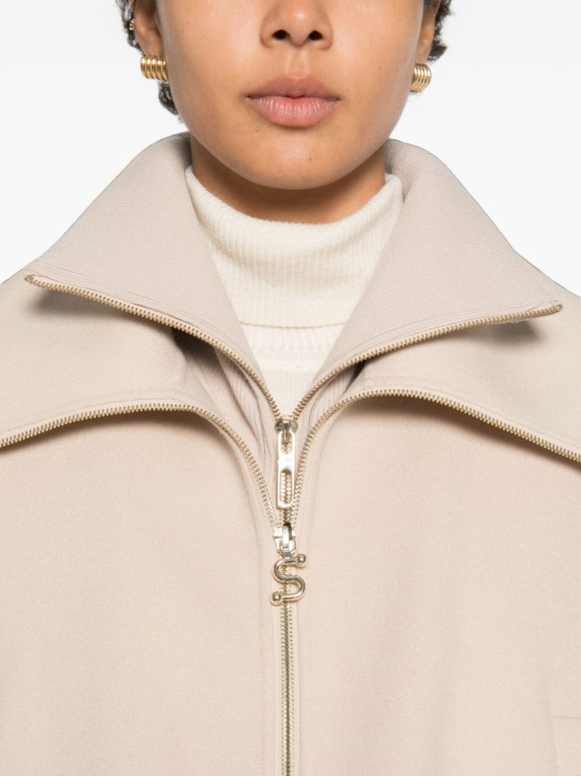 Sportmax Boxy Cropped High-Collar Yoke Jacket