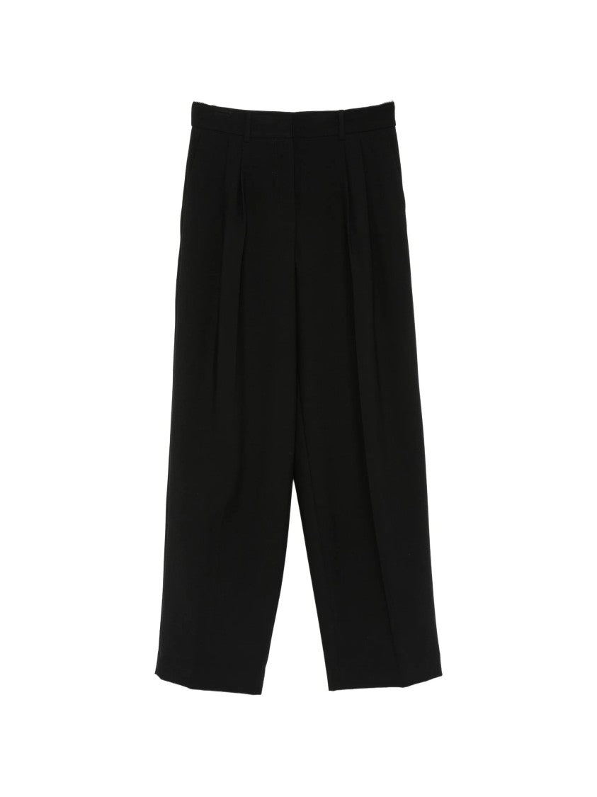 Calvin Klein Black Wide-Leg Pleated Pants