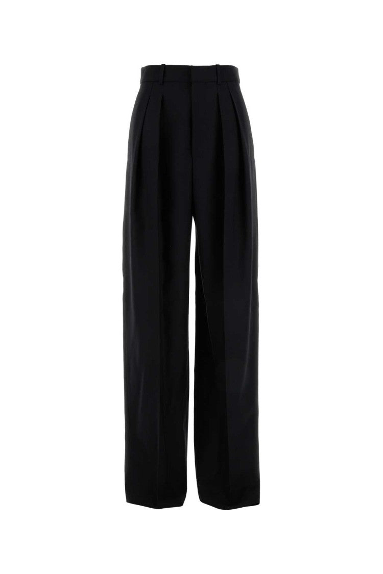 Saint Laurent Black Wool Wide-Leg Pant