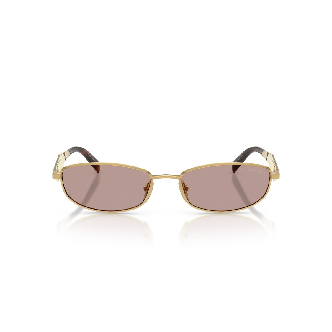 Prada Rectangular Gold-Tone Metal Sunglasses