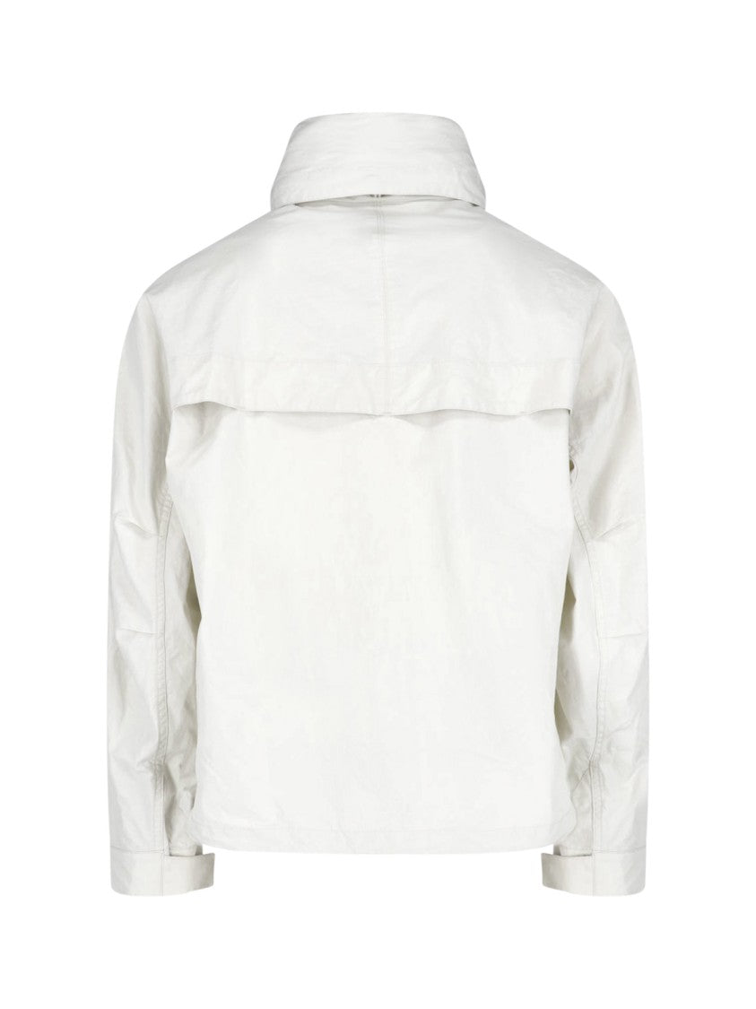 Lemaire Gray Short Ventile Cotton Parka Jacket