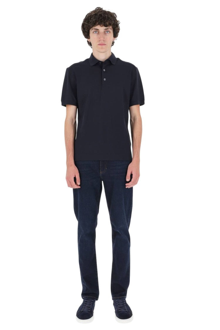 Zegna Cotton-Silk Polo Shirt