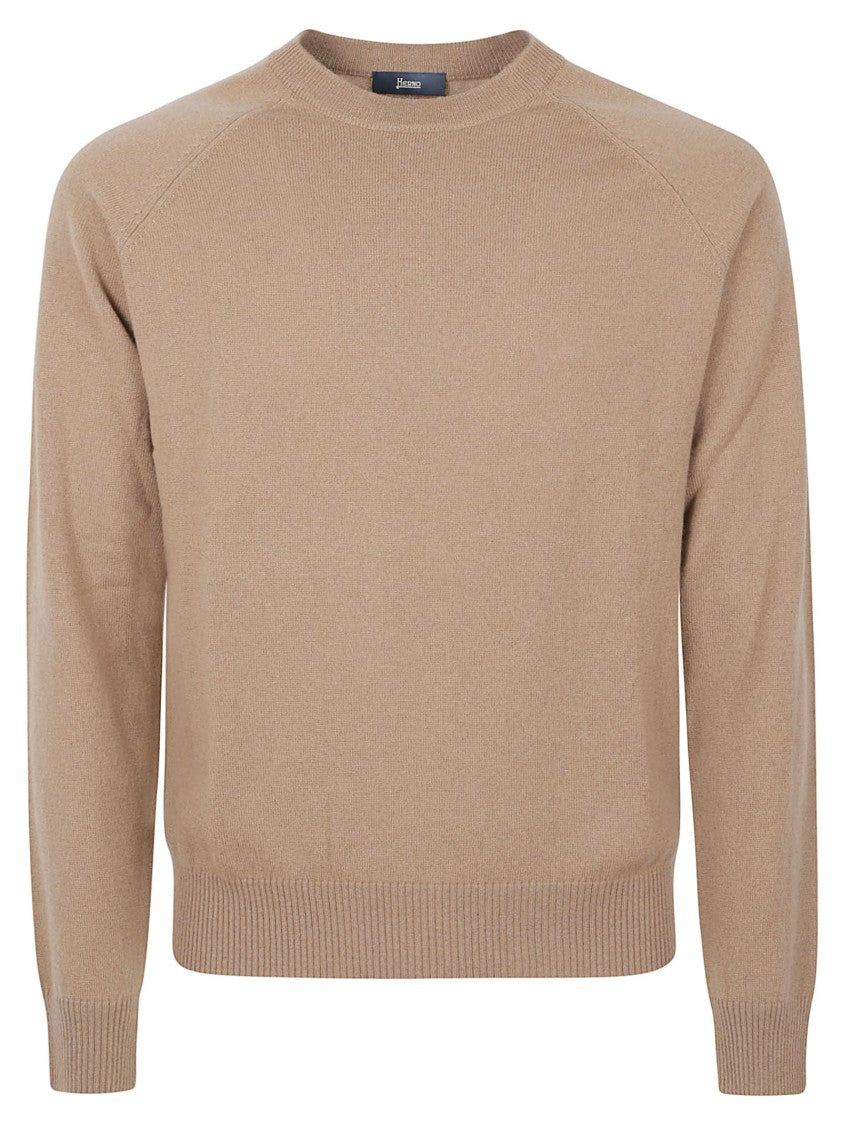 Herno Cashmere Knit Sweater With Classic Crew Neckline
