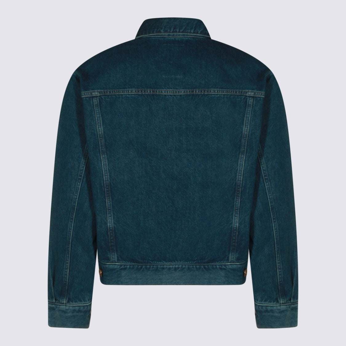 Maison Kitsuné Classic Denim Jacket With Structured Collar And Vintage Wash
