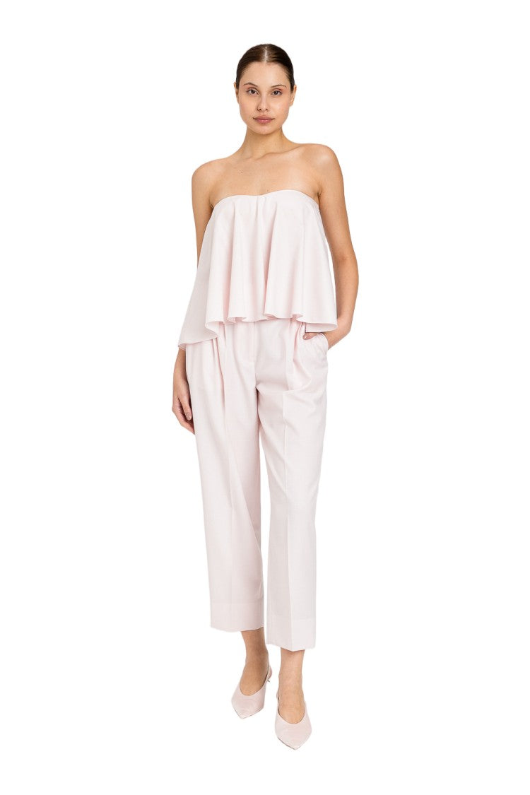 Twin-Set Lightweight Wool-Blend Front-Pleat Cropped Pants