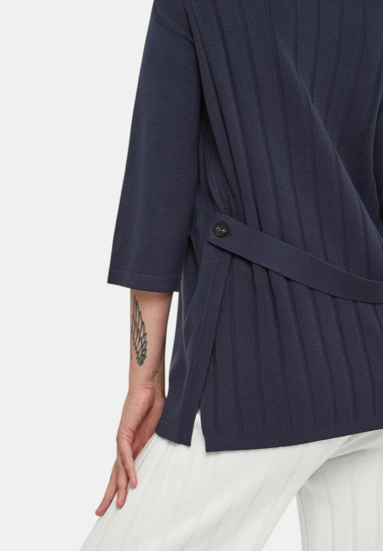 Max Mara Ribbed Back Blouse With Fabric Belt