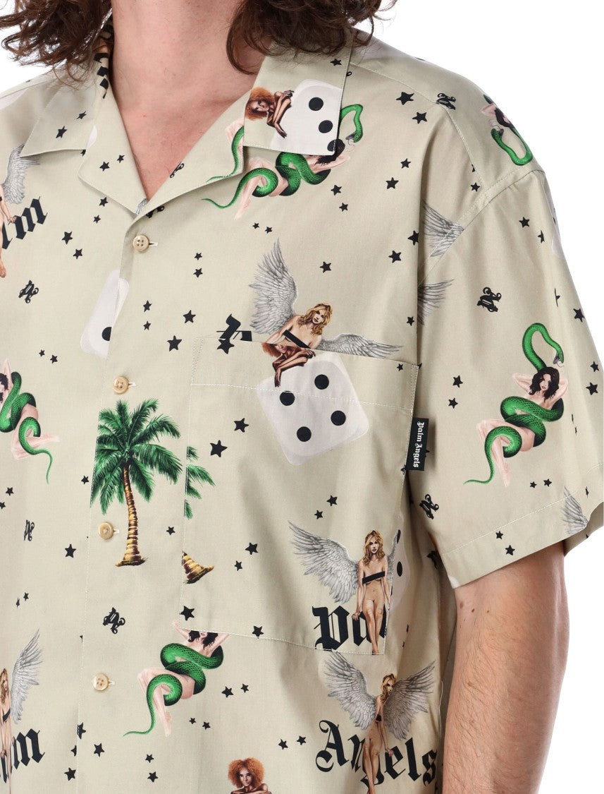 Palm Angels Pin Up Bowling Ss Shirt