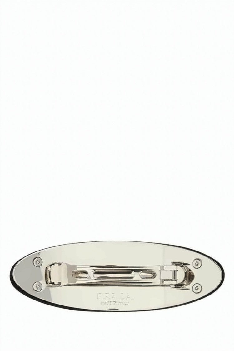 Prada Elongated Oval Hair Clip With Silver Stud Gradient