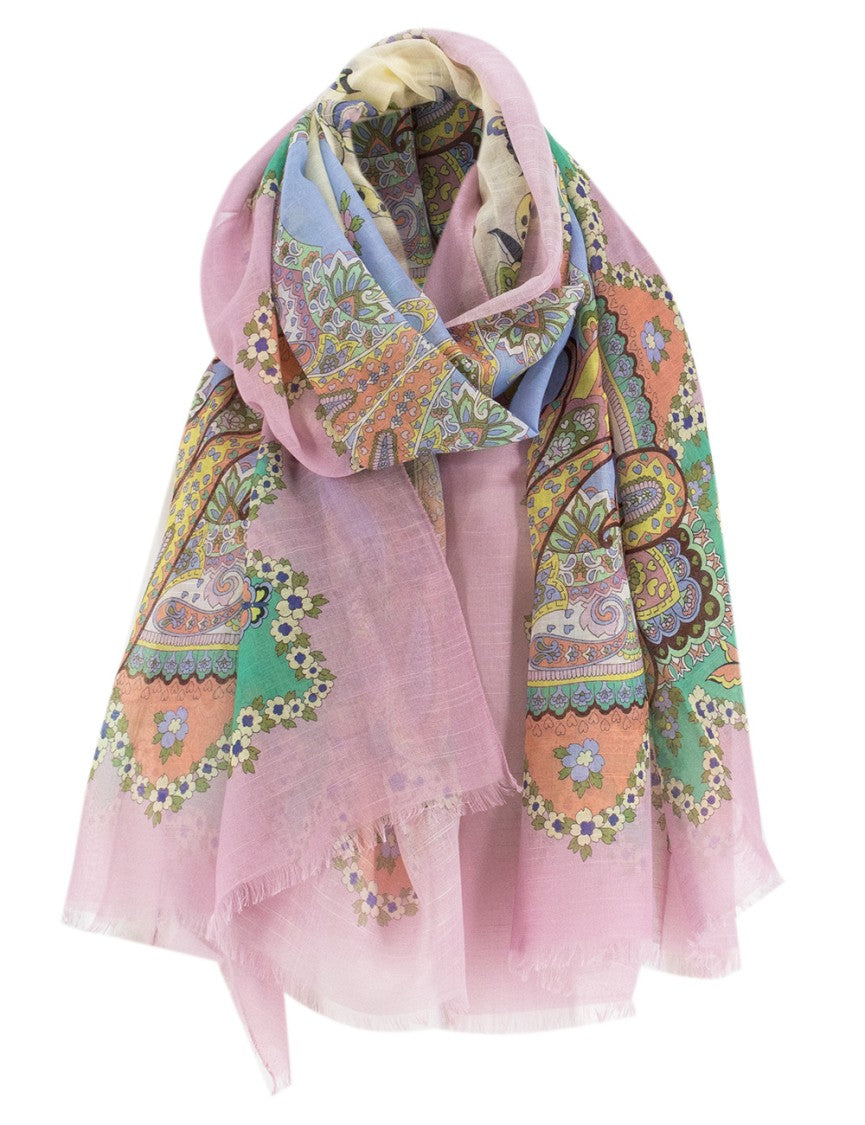 Etro Paisley Motif Scarf With Floral Accents