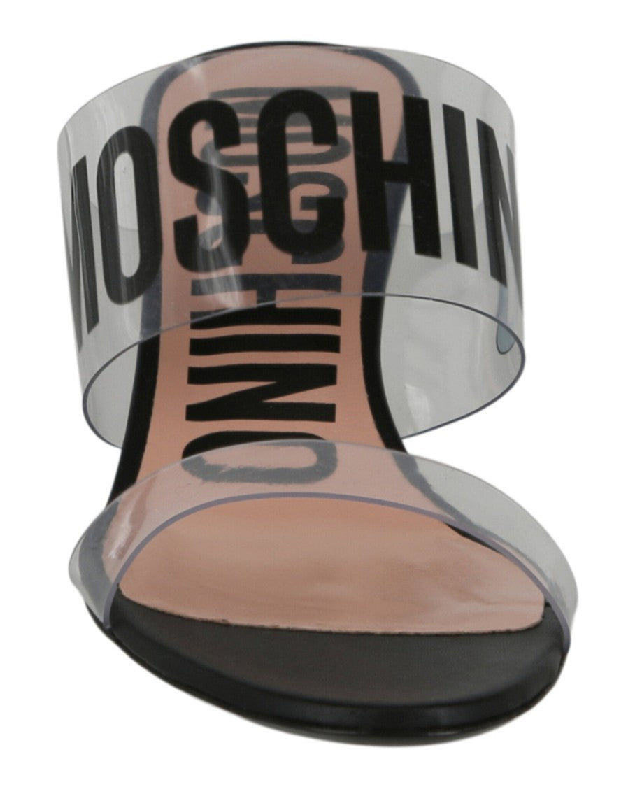Moschino Logo Transparent Heel Sandals
