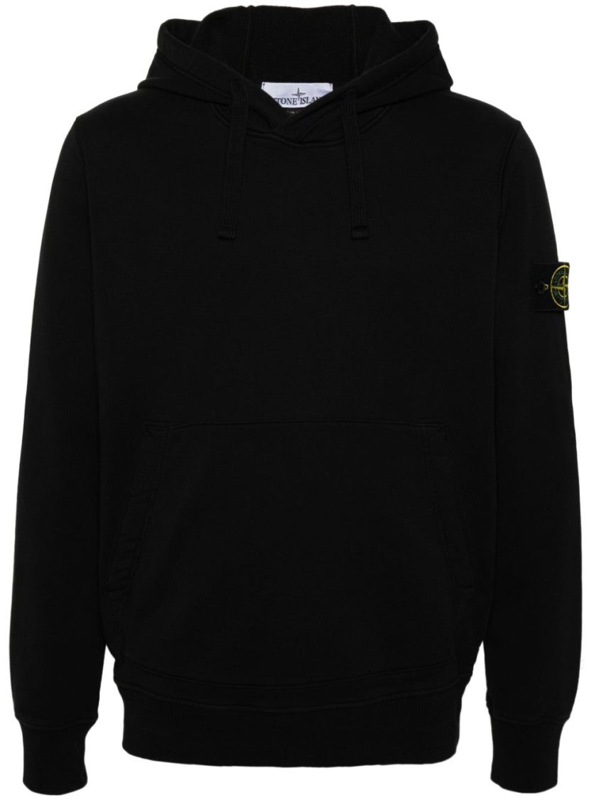 Stone Island Black Cotton Hoodie