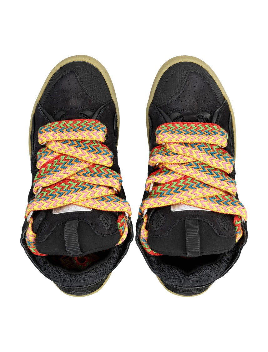 Lanvin Curb Nappa Suede Mesh Sneakers