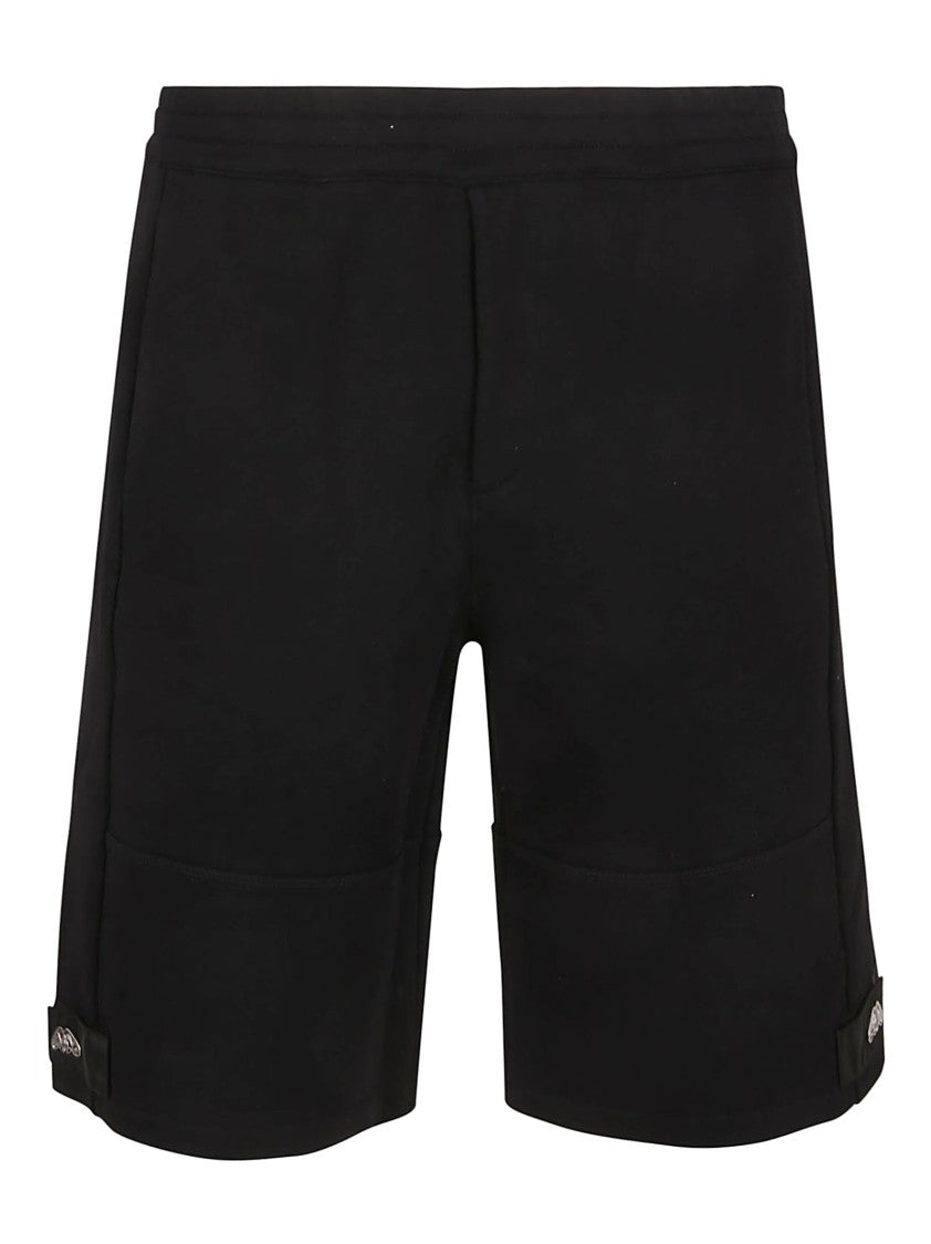 Alexander Mcqueen Black Cotton Shorts With Adjustable Straps