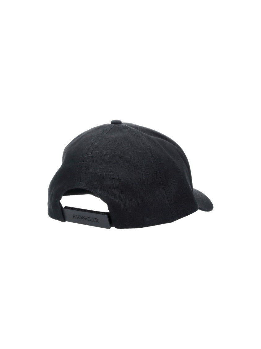 Moncler Black Classic Six-Panel Cotton Baseball Cap
