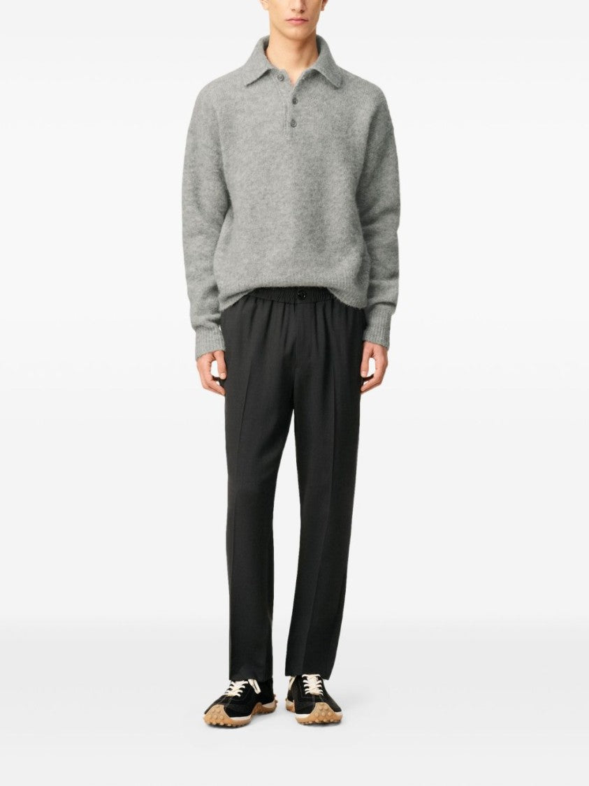 Ami Black Elasticated Trousers