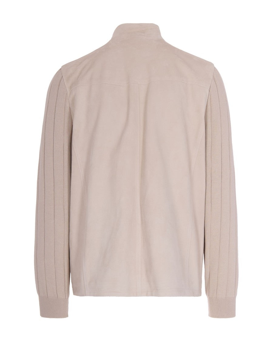 Eleventy Sand Leather Jacket