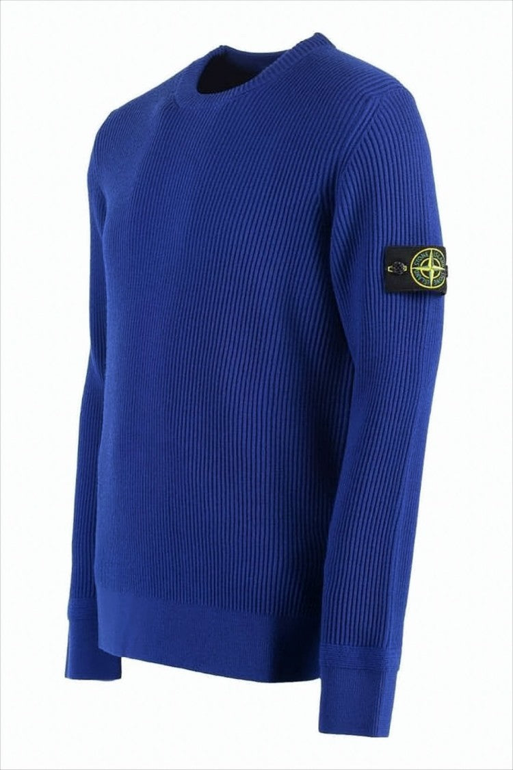 Stone Island Ribbed Knit Sweater With Crew Neckline