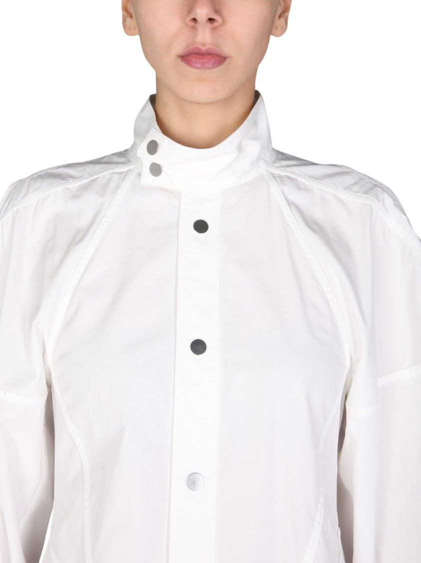 Bottega Veneta High Neck Midi Dress With Button Detailing