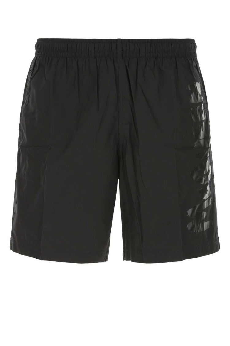 Alexander Mcqueen Black Nylon Swimming Shorts