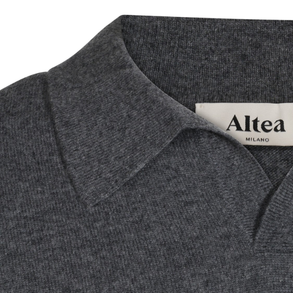 Altea Polo Collar Sweater With V-Neck And Ribbed Finishes