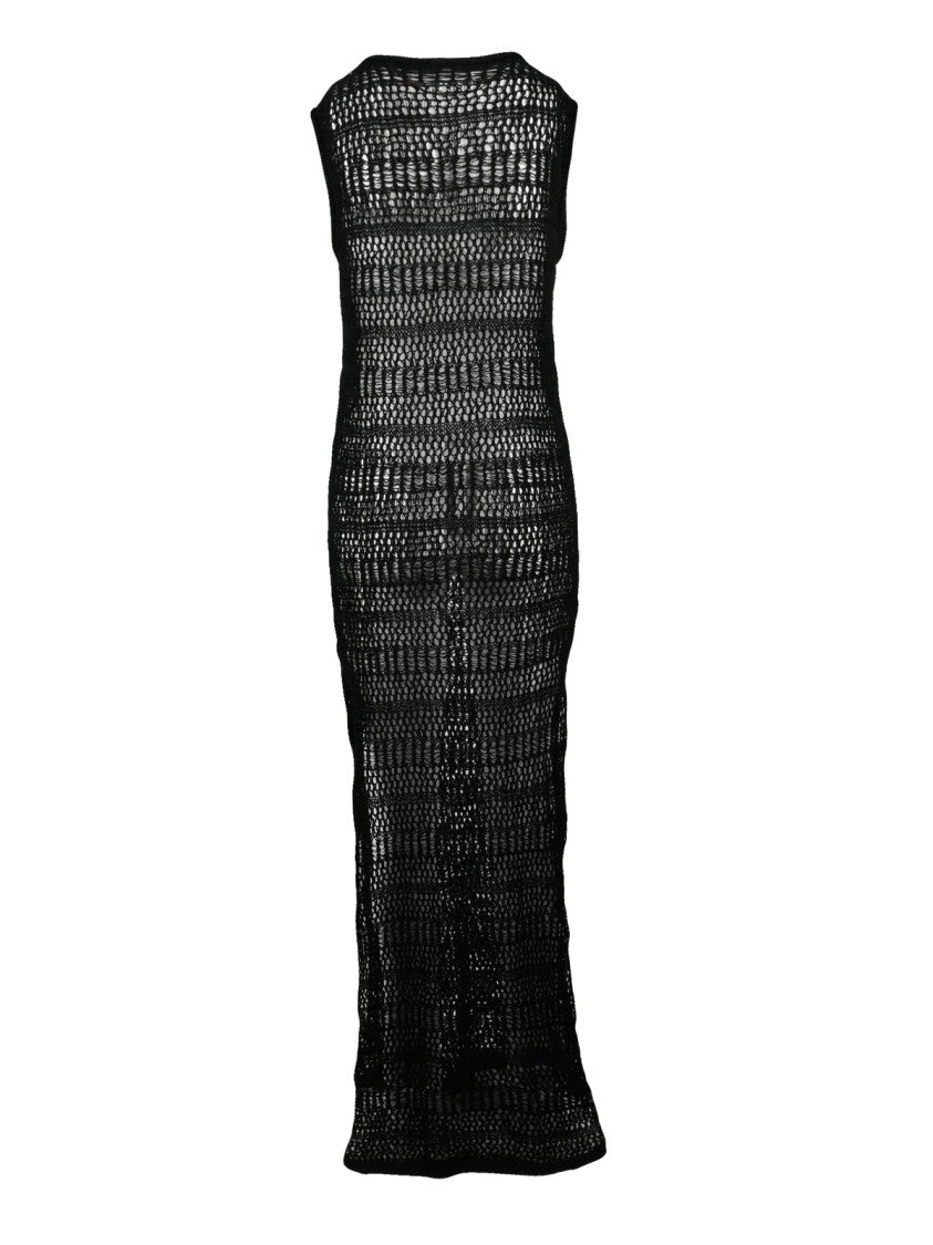 P.A.R.O.S.H. Black Cotton Polyester Women's Dress