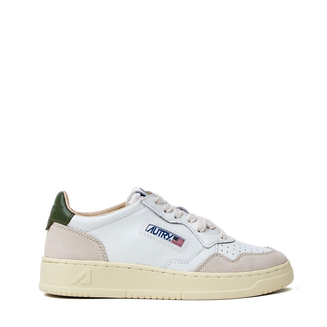 Autry White Bronze Medalist Low Suede Sneakers