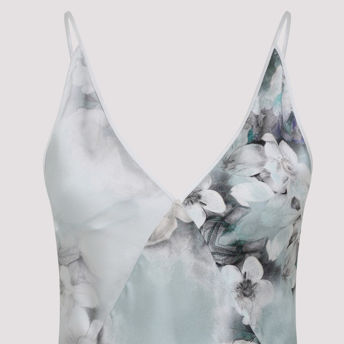 Alberta Ferretti Floral Print Maxi Dress With V-Neckline