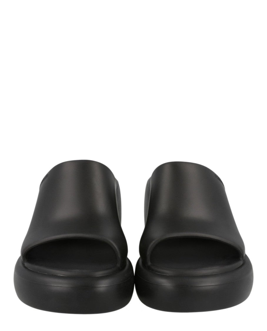 Ferragamo Slide-On Black Rubber Sandals