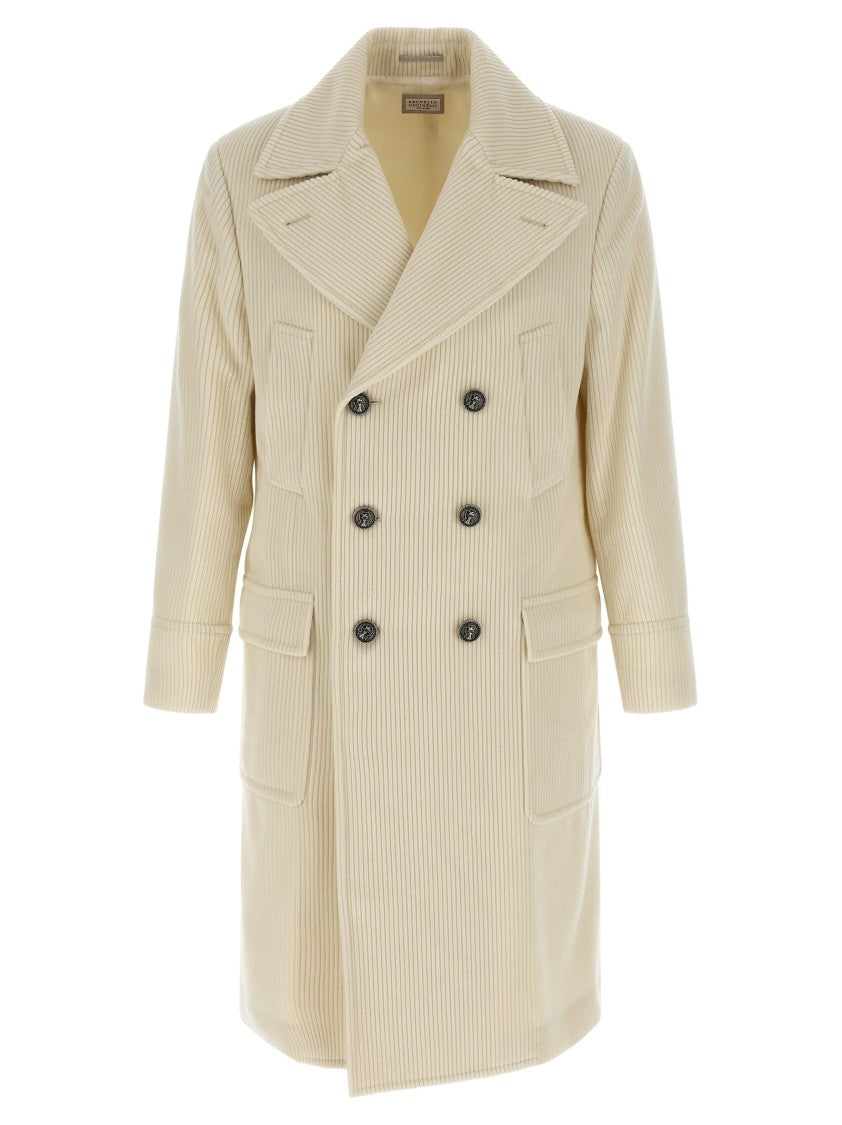 Brunello Cucinelli One-And-A-Half Style Cashmere Wide Corduroy Coat