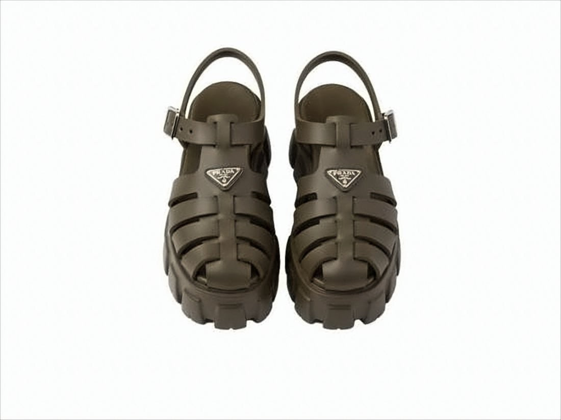 Prada Cage Design Chunky Platform Sandals Crafted From Spider Rubber