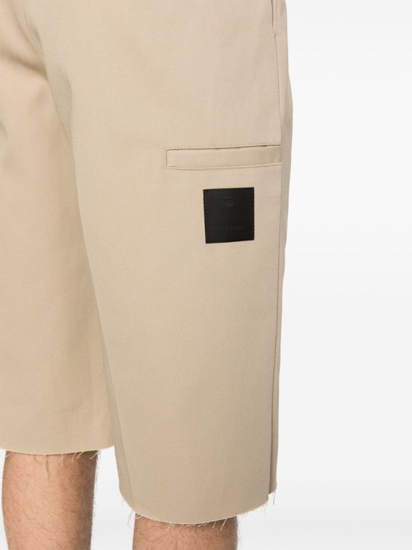 Givenchy Almond Beige Canvas Twill Shorts