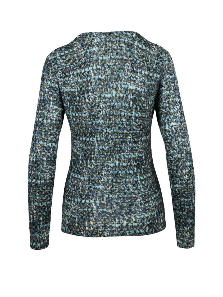 Dolce & Gabbana Light Blue Textured Knit Virgin Wool Cropped Cardigan