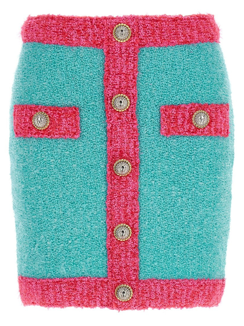 Balmain Leone' Button Two-Tone Skirt