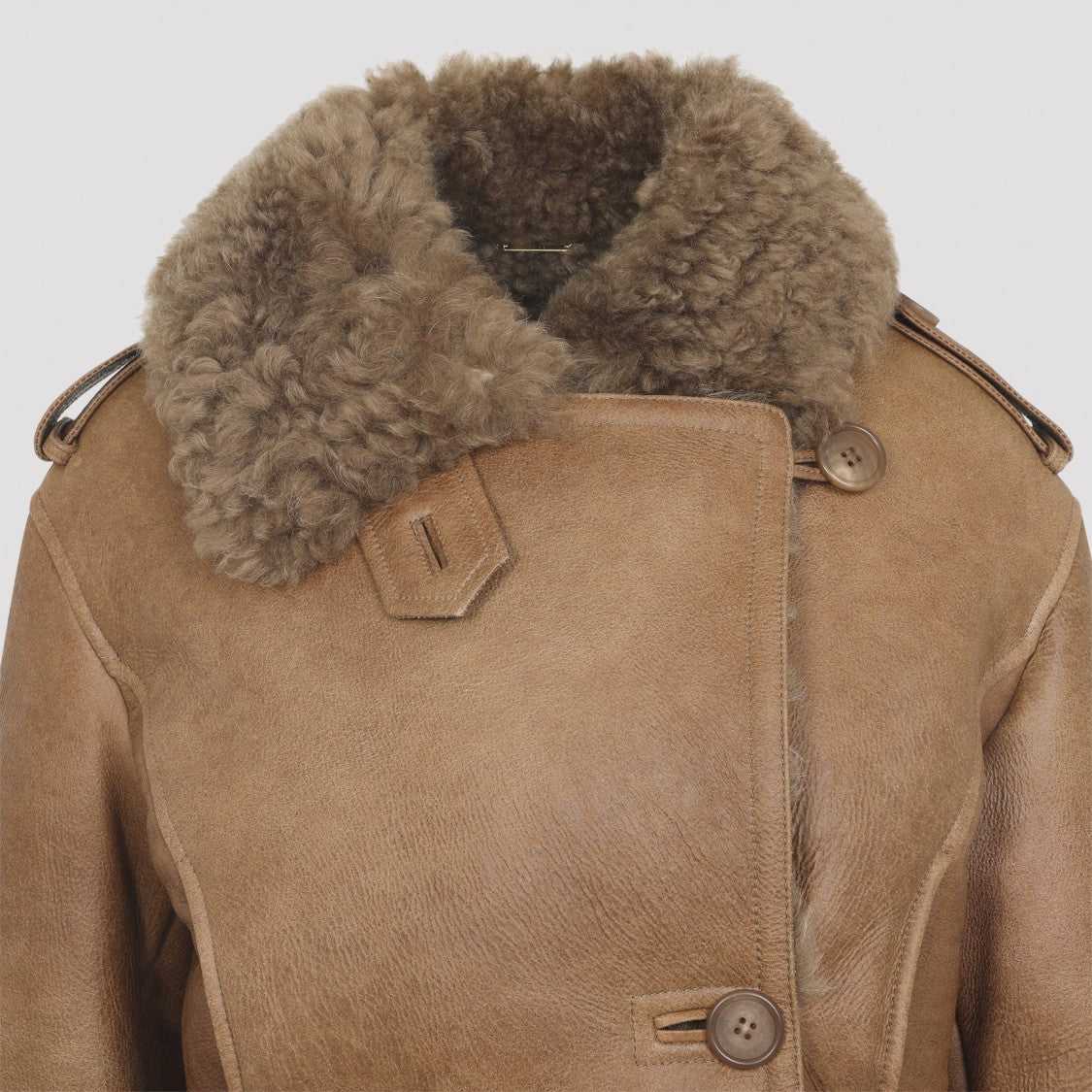 Chloé Amber Brown Sheep Skin Leather Jacket