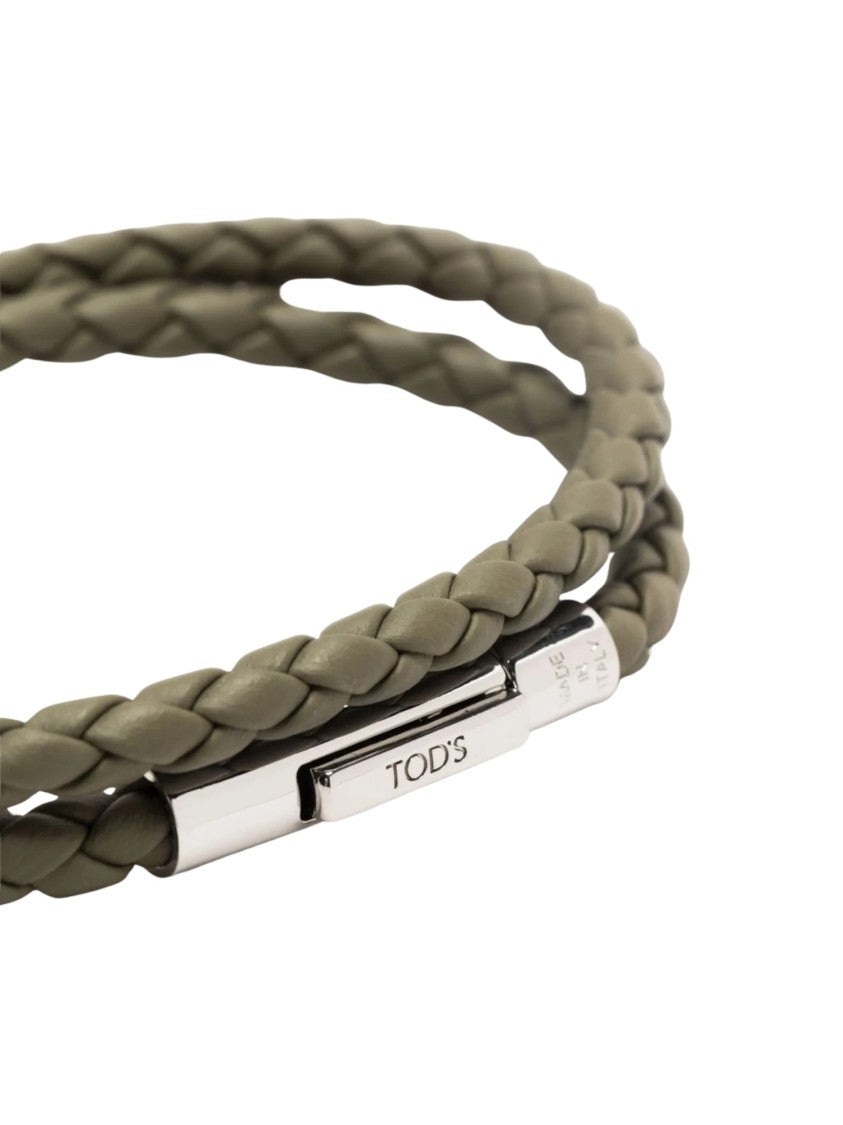 Tod's Double Braided Silver Bracelet